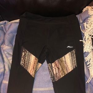 Gottex crop leggings with snakeskin across thigh